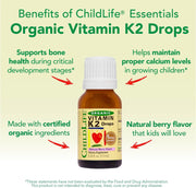 ChildLife Essentials Vitamin K2 drops key benefits MK7 organic MCT oil 7.5ml