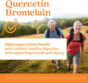Doctor's Best Quercetin Bromelain, bottle packaging, unflavoured, 500mg quercetin and 250mg bromelain, 180 veggie capsules, daily dietary supplement use