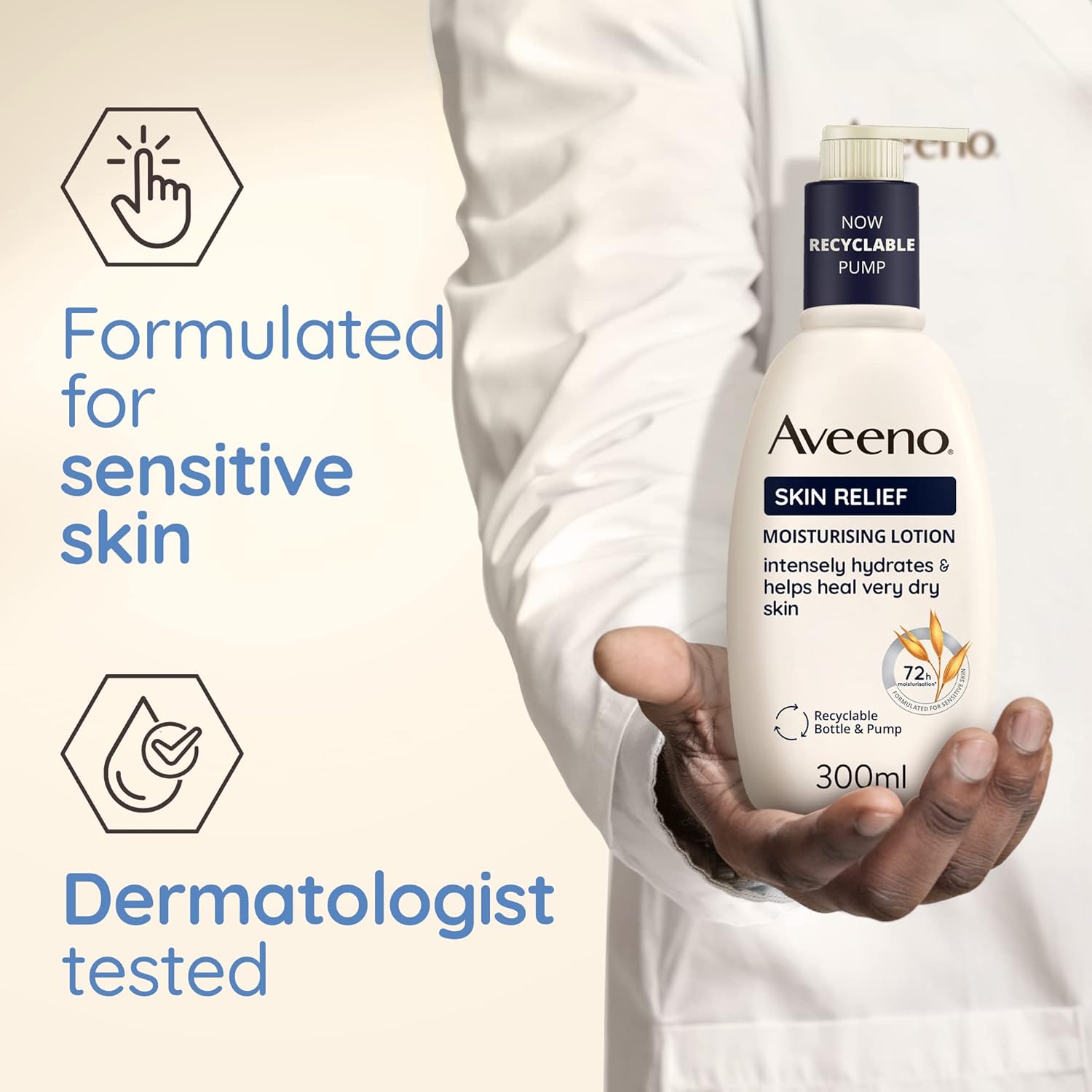 Aveeno Skin Relief Moisturising Lotion with Triple Oat & Shea - 300ml Pump
