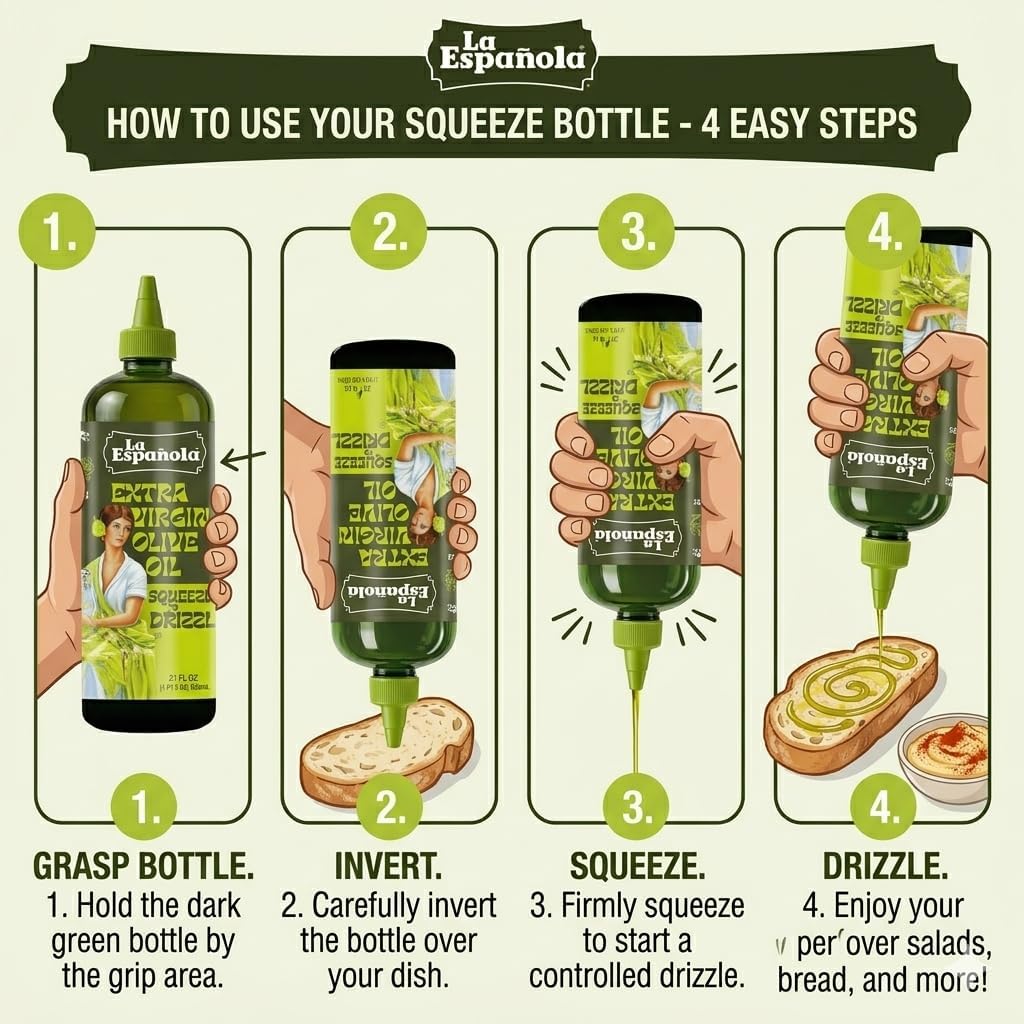 How to Use: La Española olive oil squeezy bottle pouring cooking oil 620ml