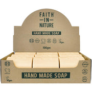 Faith In Nature Natural Orange Vegan Bar Soap cardboard box with 18 × 100g unwrapped soap bars