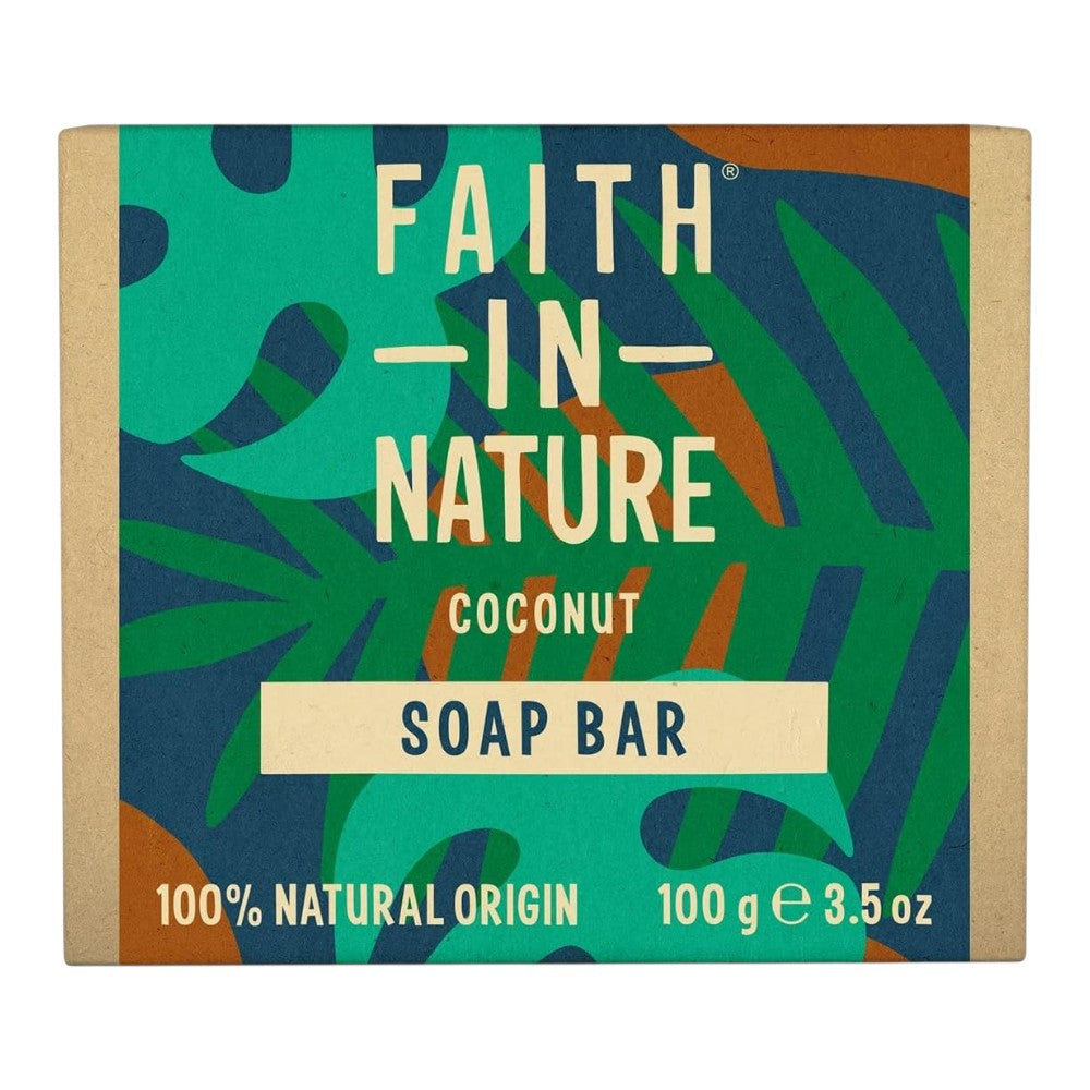 aith In Nature Natural Coconut Vegan Bar Soap 6 × 100g cardboard packaging