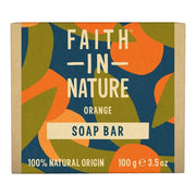 Faith In Nature Natural Orange Vegan Bar Soap 6 × 100g cardboard packaging