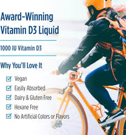 Nordic Naturals Plant-Based Liquid Vitamin D3 1000 IU, Apple - 30ml