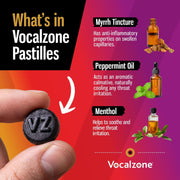 Vocalzone Honey and Lemon Throat Pastilles honey lemon flavour 24 count ingredients
