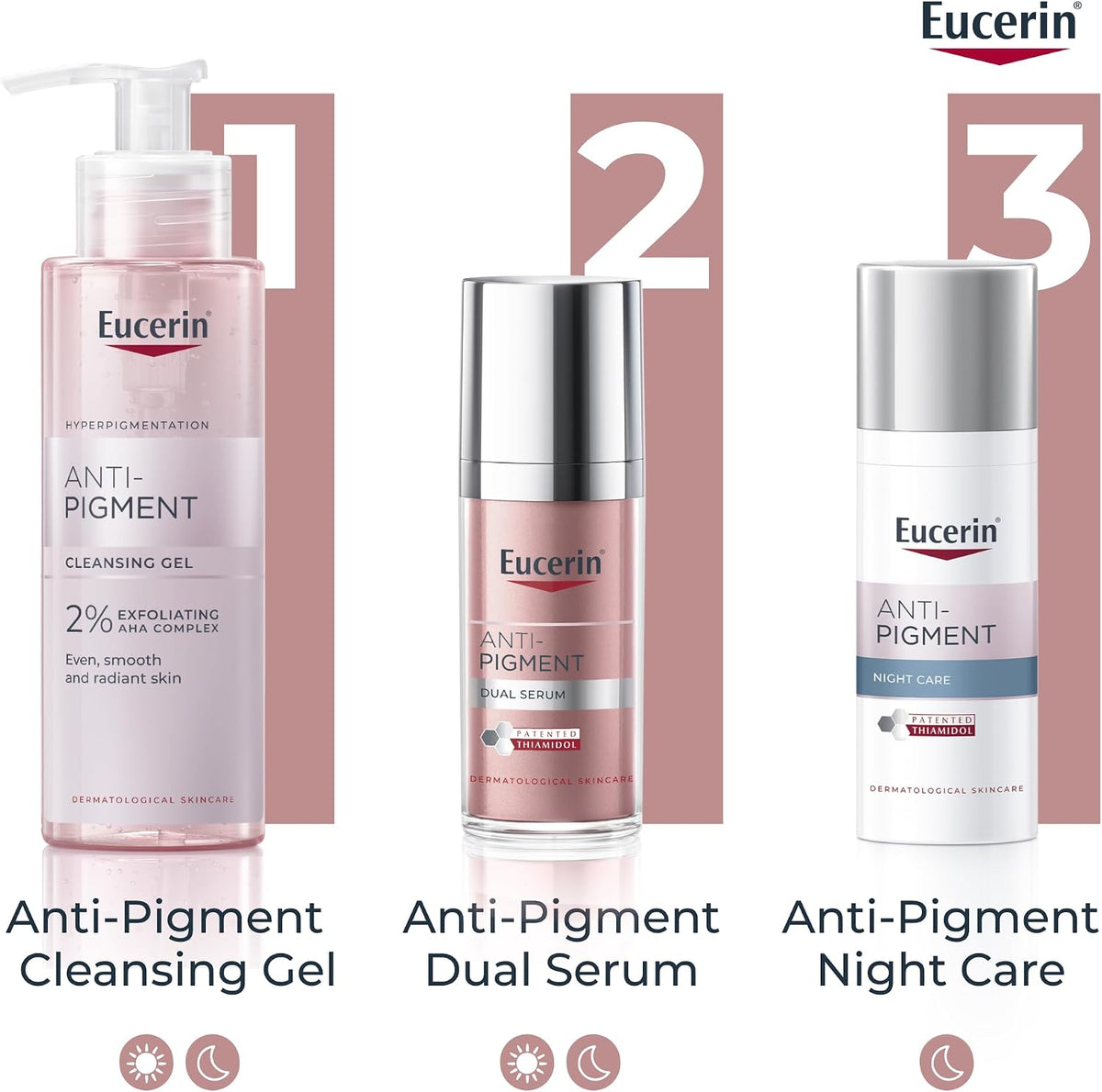 Eucerin Anti-Pigment Night Care with Thiamidol facial cream 50ml front packaging routine