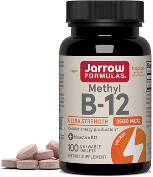 Jarrow Formulas Methyl B-12 2500mcg chewable tablets tropical bottle 100 count