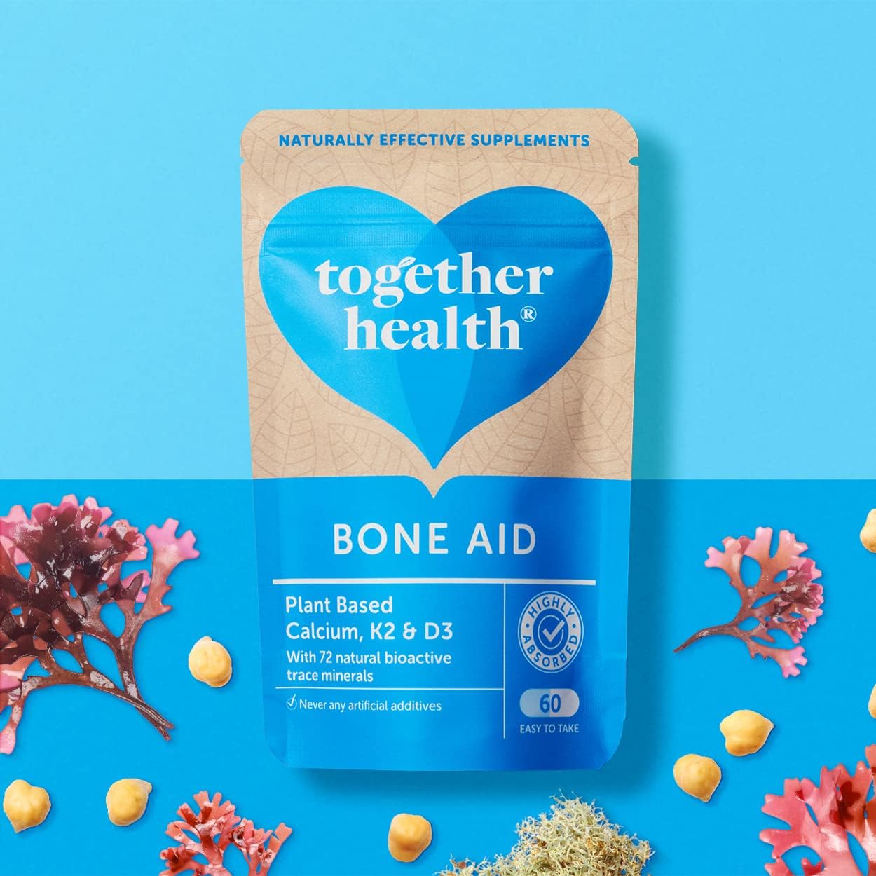 Together Health Bone Aid Plant Based Calcium K2 & D3 60 Capsules