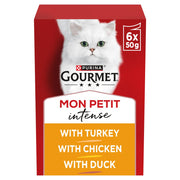 Purina Gourmet Mon Petit Intense Turkey Chicken Duck adult cat food 6 x 50g box