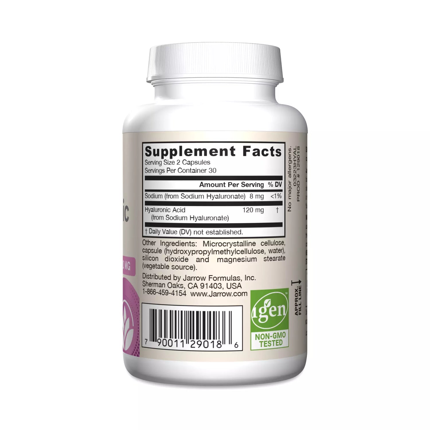 Barcode Image: Jarrow Formulas Hyaluronic Acid 120mg veggie 60 capsules barcode packaging