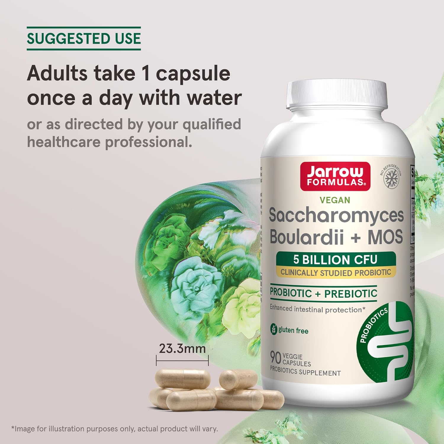 How to Use Image: Jarrow Formulas Saccharomyces Boulardii MOS probiotic capsules usage instructions