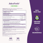 Natrol JuiceFestiv Daily Veggie supplement facts ingredients bottles 60 capsules each