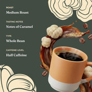 Four Sigmatic half caf coffee ingredients and product details 283g