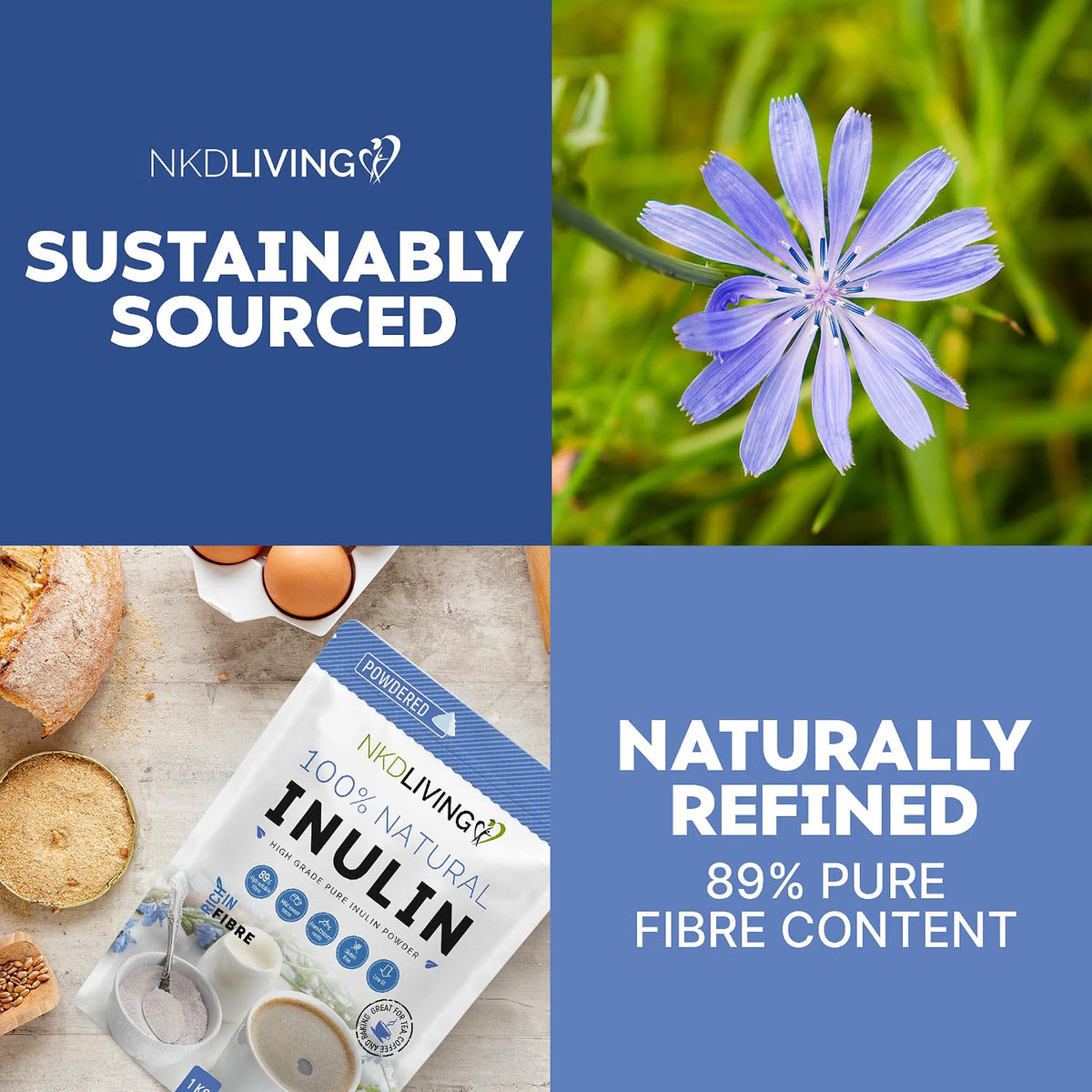 NKD Living Inulin Fibre Powder Chicory Root 1kg