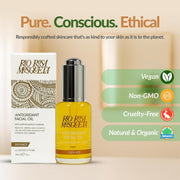 Rio Rosa Mosqueta Antioxidant Facial Oil Defence ingredient information bottle 30ml