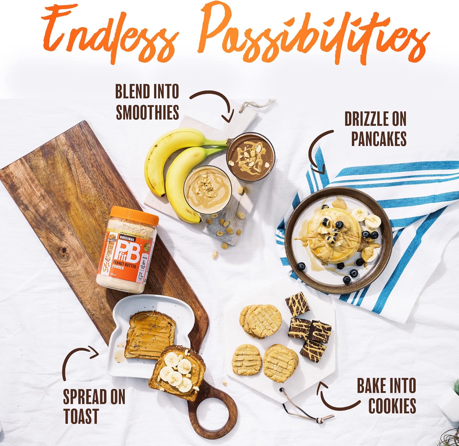 PBfit Original Peanut Butter Powder endless possibilities