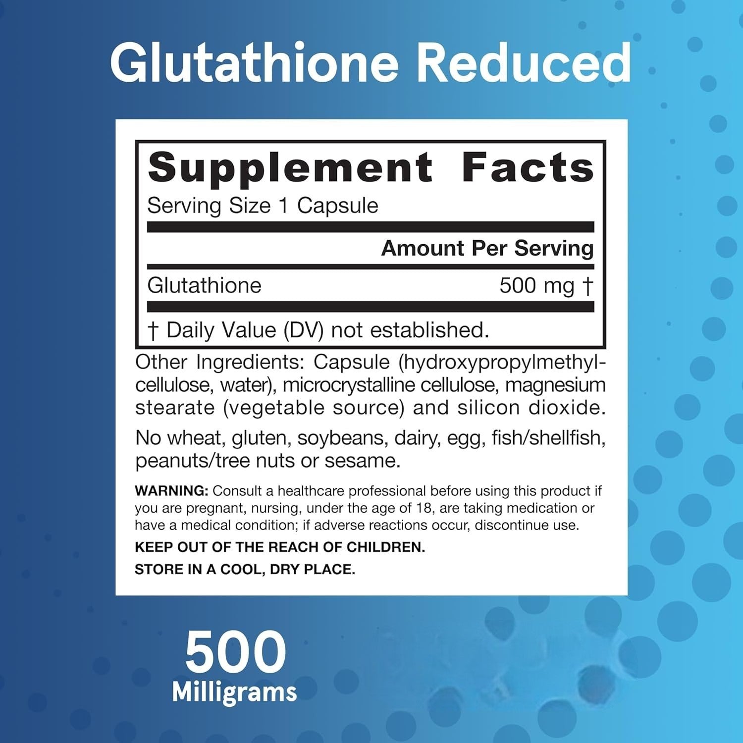 Jarrow Formulas Glutathione Reduced - 500mg  60-150 Veggie Capsules