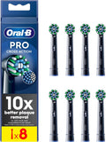 Oral-B Têtes de brosse de rechange Pro Cross Action, noires - Pack de 8