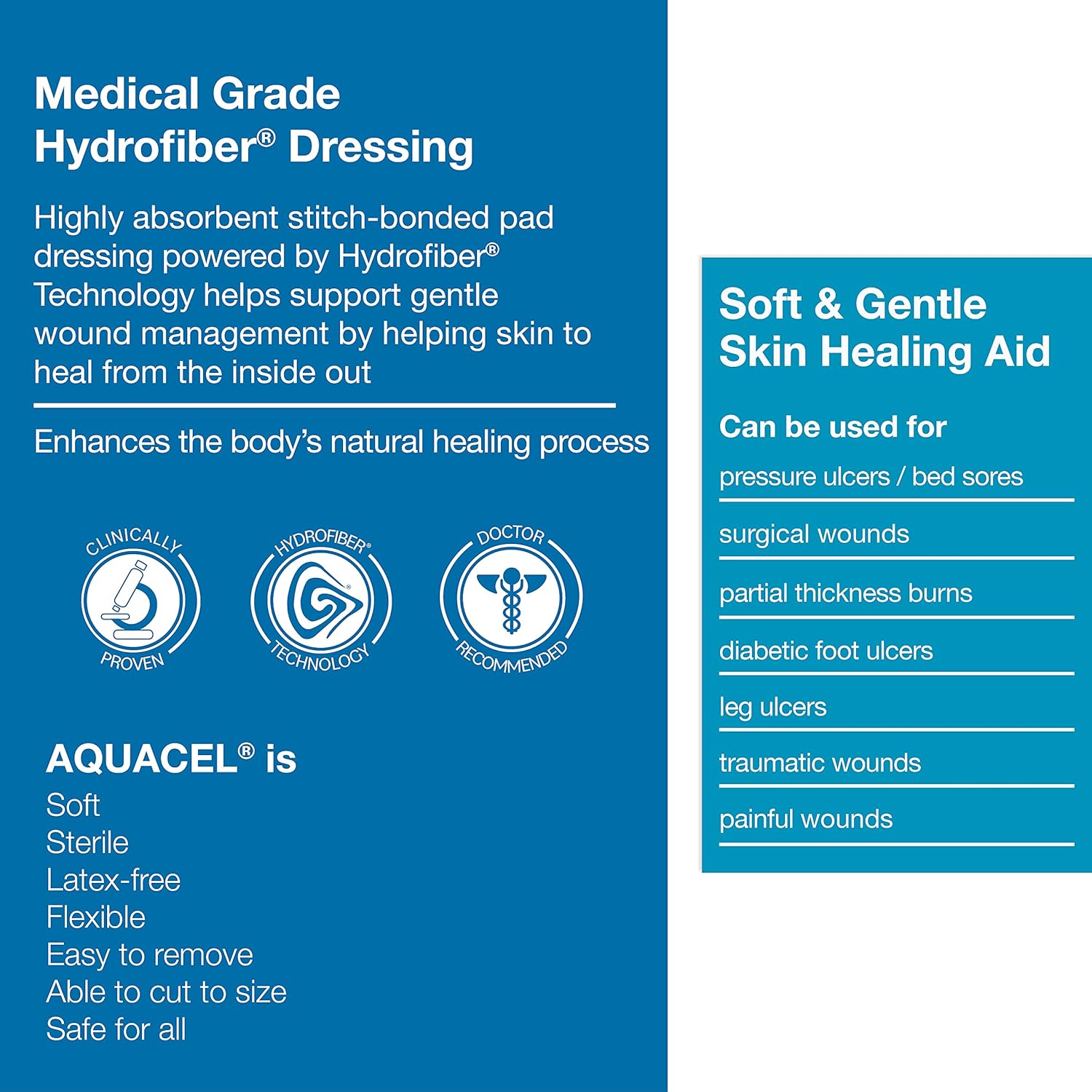 Aquacel Extra 15cm x 15cm Hydrofiber Dressing for Exuding Wounds - 5 Count