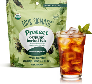 Four Sigmatic Protect Organic Herbal Tea bag, Wild Berries flavour, 60g.