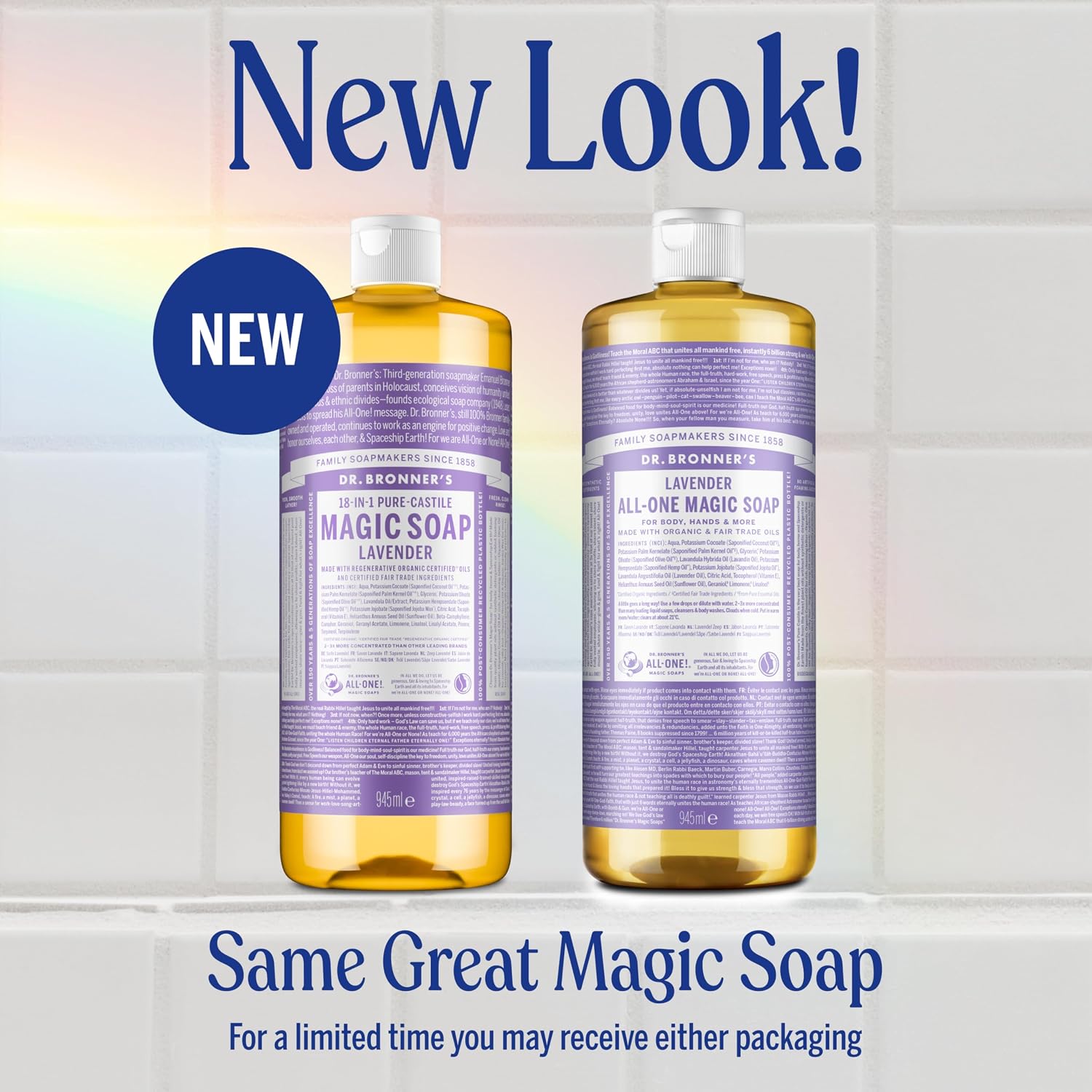 Dr. Bronner's Lavender 18-in-1 Pure-Castile Liquid Soap 945ml new look
