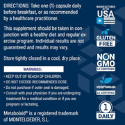 Life Extension direction label for botanical metabolic support blend.