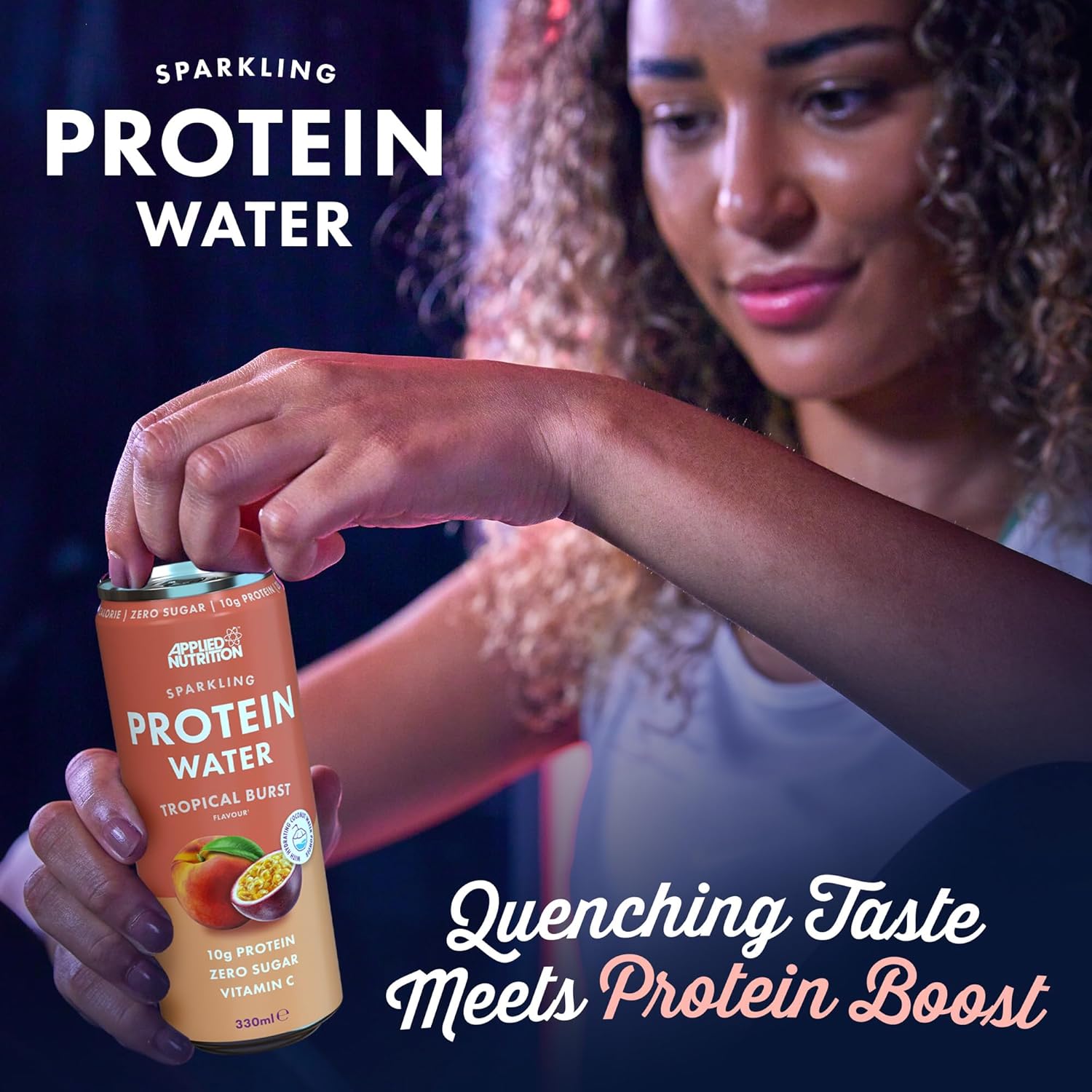Applied Nutrition Sparkling Protein Water Tropical Burst chilled ready to drink 330ml