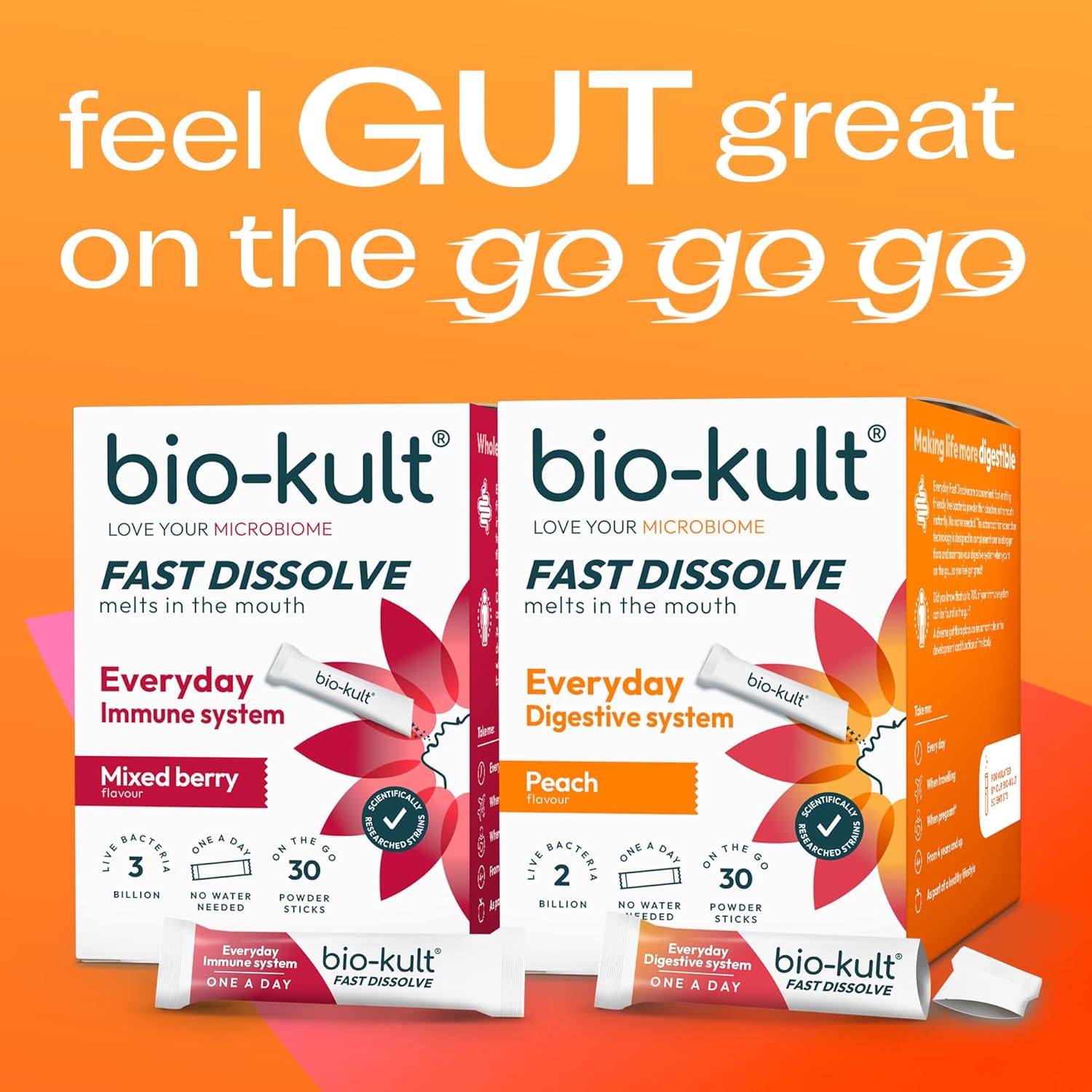 Bio-Kult Fast Dissolve Peach Powder Sticks 30 Sachets & ither variant
