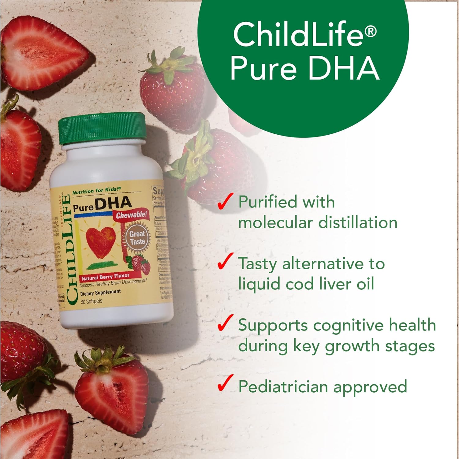 ChildLife Essentials Pure DHA chewable softgels kids supplement 90 count