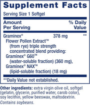 Life Extension Triple Strength ProstaPollen 30 softgels supplement facts label