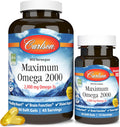 Carlson Maximum Omega 2000 mg Huile de poisson Omega-3 Citron Capsules molles