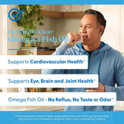 Doctor's Best Purified & Clear Omega 3 Fish Oil, bottle packaging, no flavour, 2000mg, 120 marine softgels, daily dietary supplement use
