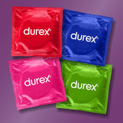 Durex Surprise Me Variety Pack Condoms 40 Count Assorted Individual Condom Wrappers Red Blue Pink Green