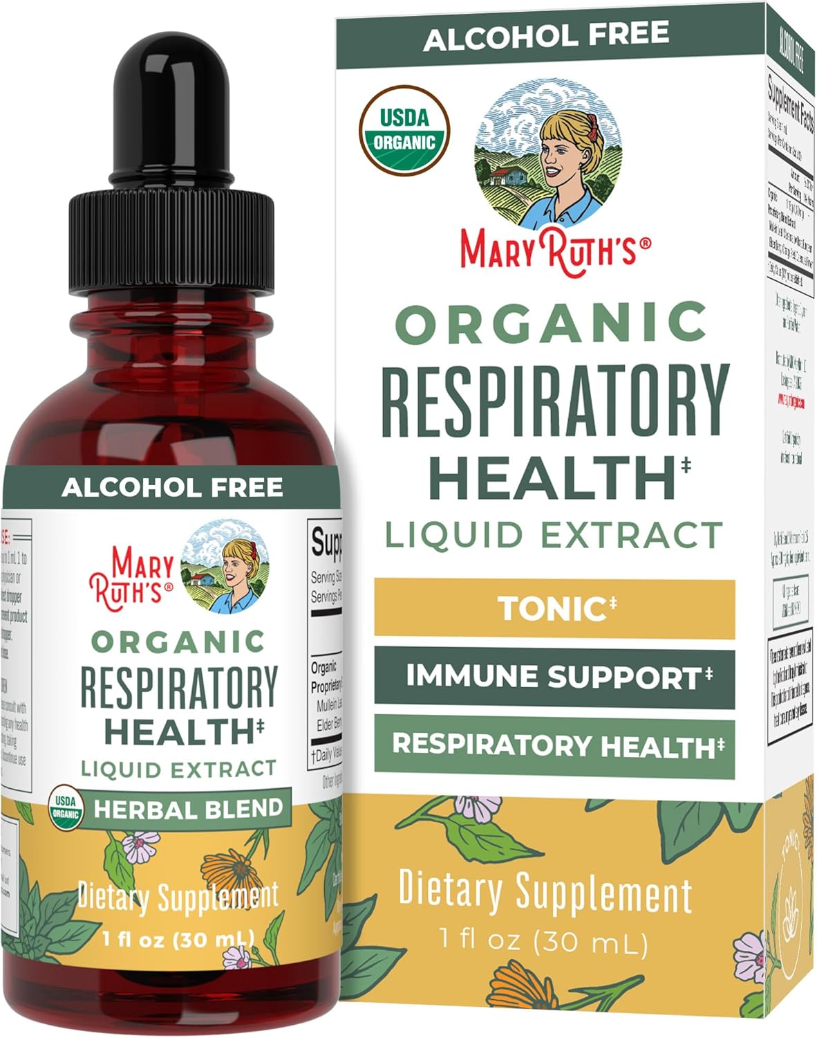 MaryRuth’s Organic herbal blend liquid drops bottle & box vegan botanical extract 30ml quantity