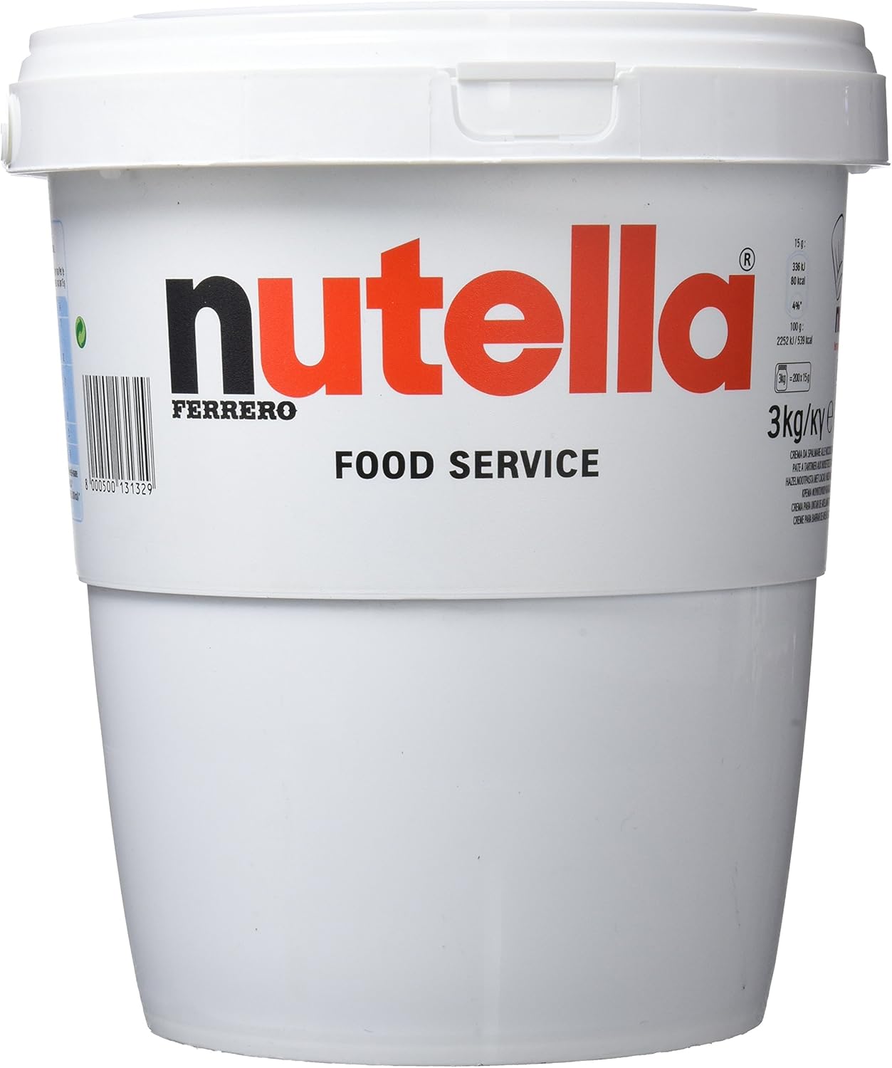 Nutella chocolate hazelnut spread catering tub plastic bucket 3kg packaging