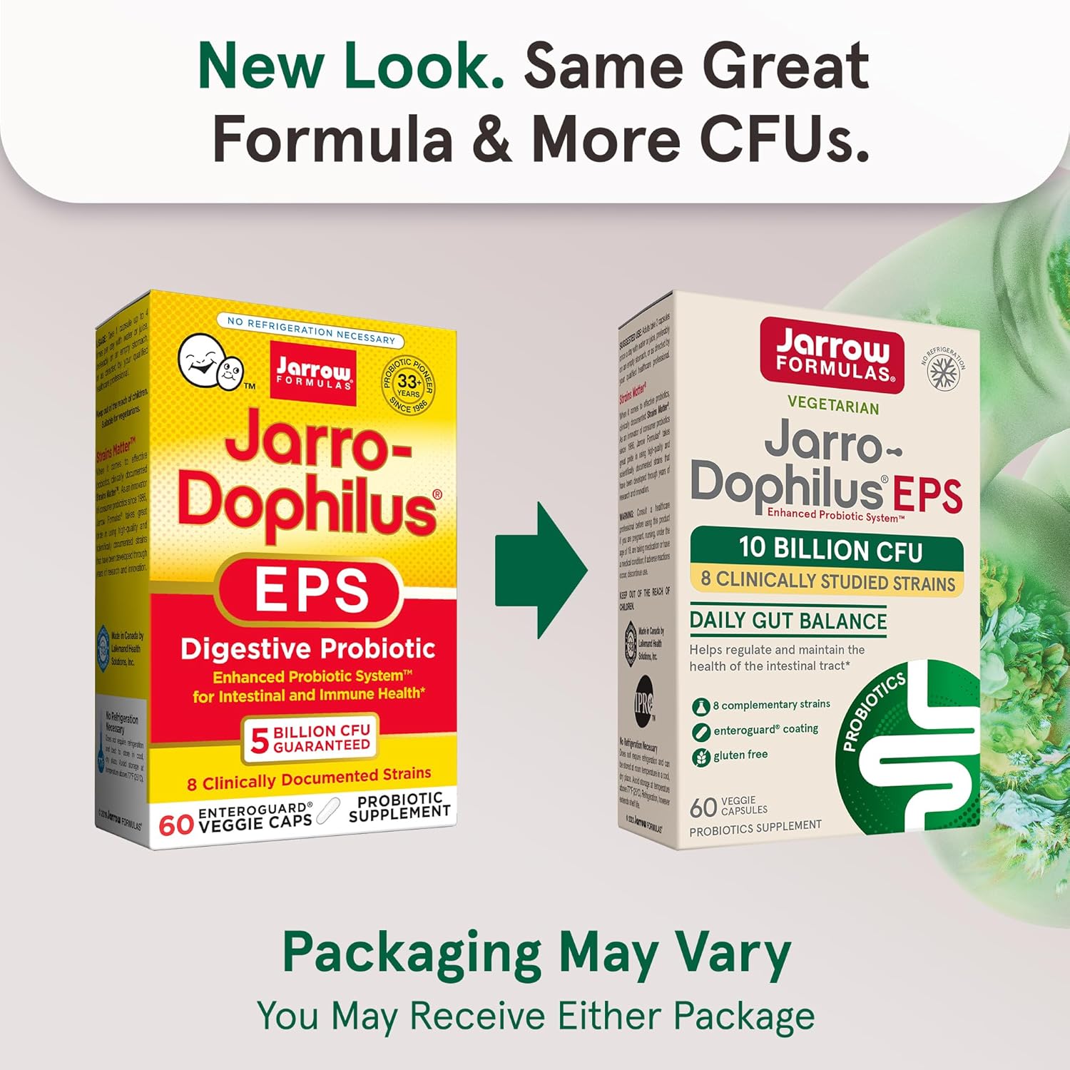 Jarrow Formulas Jarro-Dophilus EPS 10 Billion CFU Capsules - 60 Count new look