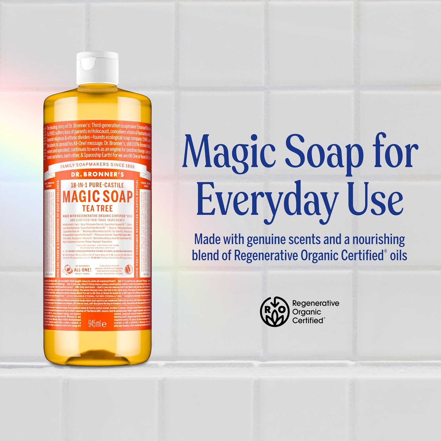 Dr. Bronner's Tea Tree 18-in-1 Pure-Castile Liquid Soap 945ml
