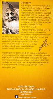 Back Image: Yogi Tea Organic Ginger Lemon herbal tea bags 17 x 1.8g box