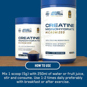 Applied Nutrition Creatine Monohydrate Powder 1kg mixing and usage instructions