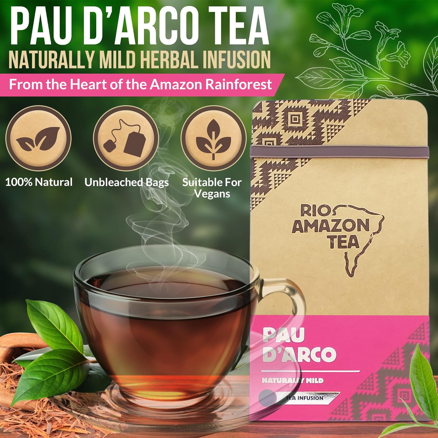 Rio Amazon Tea Pau D'Arco Tea Infusion 40 Teabags