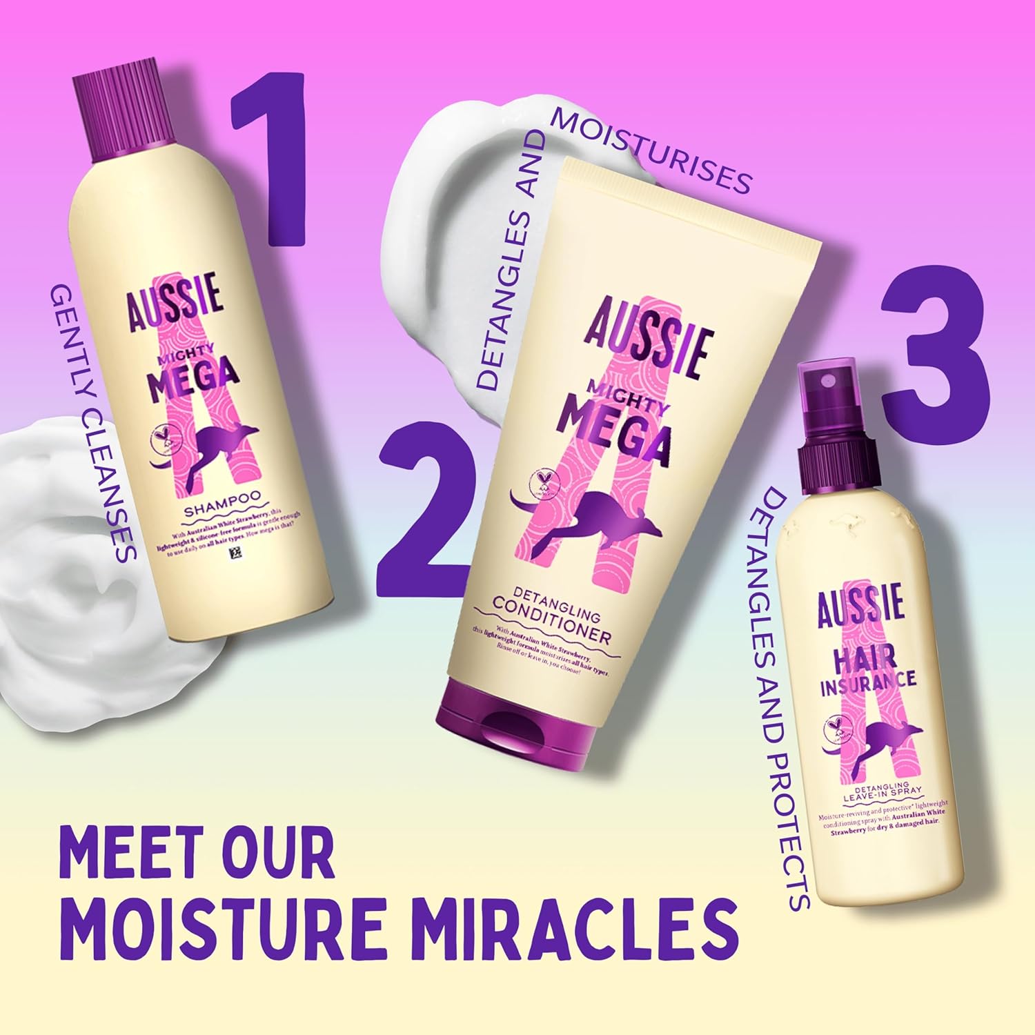 Aussie Mighty Mega Shampoo 675ml routine
