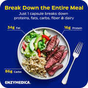 Enzymedica Digest Gold enzyme capsules 90 count usage with meals