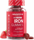 Novomins Iron Gummies 20mg with Vitamin C Strawberry - 60 Count
