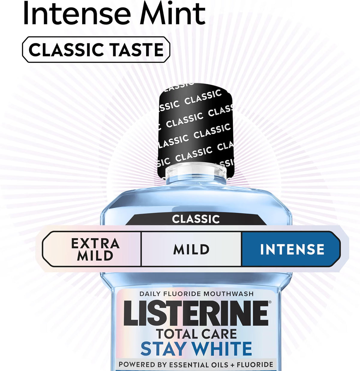 Listerine Total Care Stay White Intense Mint Mouthwash oral rinse bottle 500ml oral care use