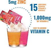 How to Use: Ener-C Variety Pack sachet mixing instructions 30 sachets on white background