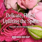 Dr. Bronner's Rose Pure-Castile Soap Bar 140g for face, body, and hands