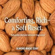 Dr. Bronner's Almond Pure-Castile Liquid Soap bottle, almond scent, 945ml, ingredients