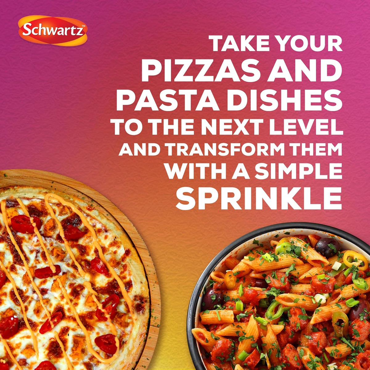 Schwartz Sriracha Seasoning 320g packaging showing usage directions
