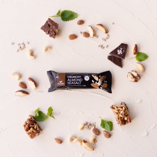 Foodin Crunchy Collagen Protein Bar Almond Seasalt, 50g x 12