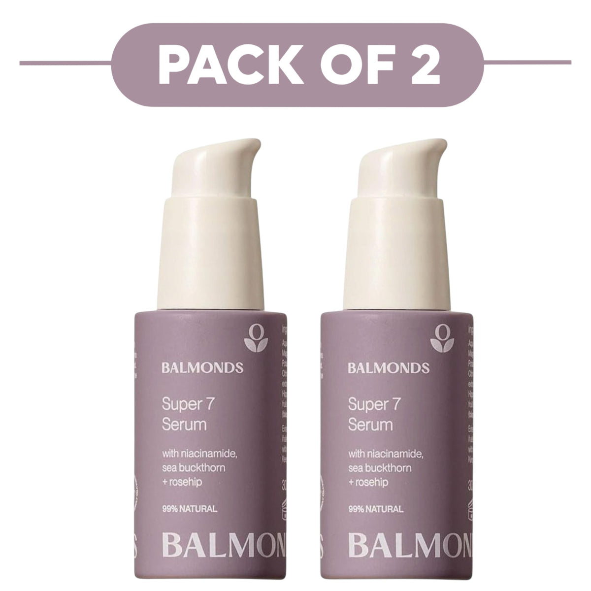 Balmonds Super 7 Natural Facial Serum Niacinamide Blend 30ml Pack of 2
